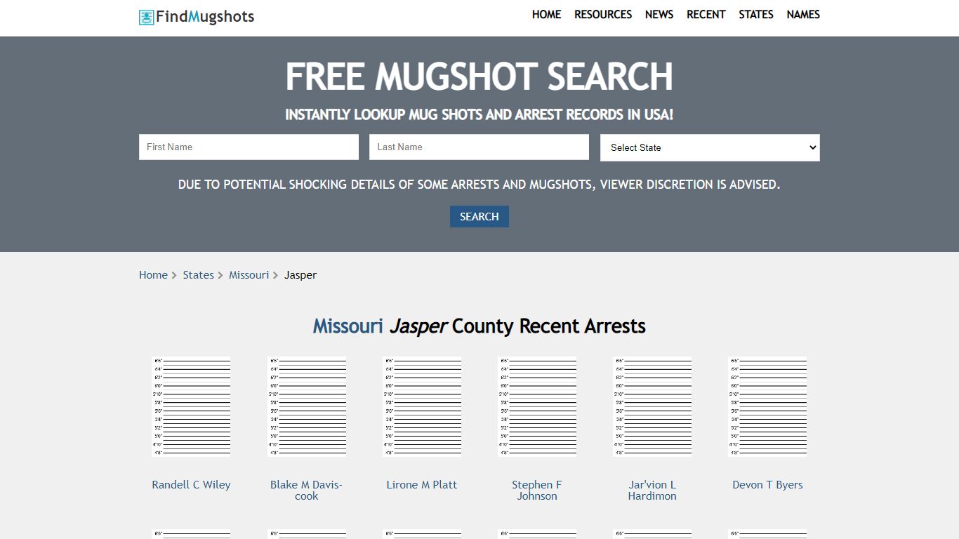 Find Jasper Missouri Mugshots - Find Mugshots